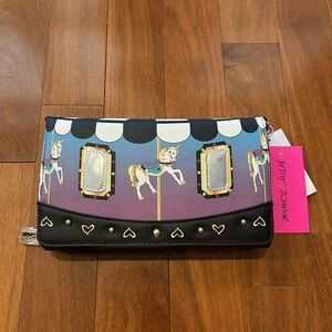 Betsey Johnson Spin Me Carousel Unicorns Wallet On Chain Crossbody Bag NWT